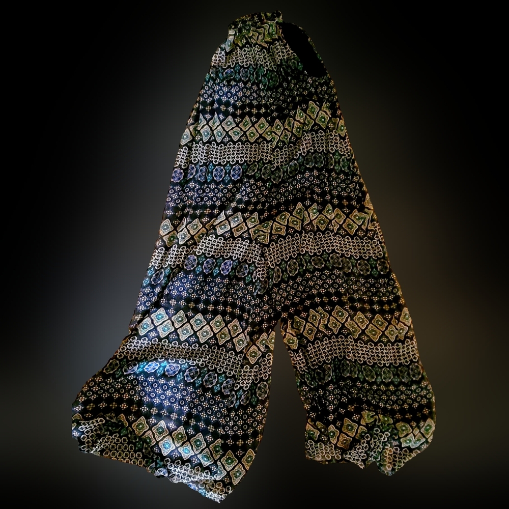 Bohemian Patterned Wide-Leg Pants